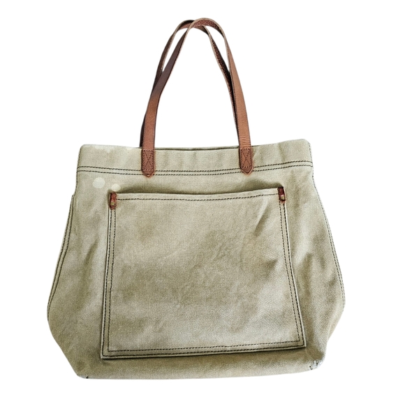 Madewell Handbags - Madewell Canvas Green Transport Tote Bag